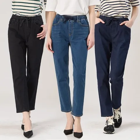 [로코엘라]쿠퍼 풀스트링 밴딩 여성 데님팬츠