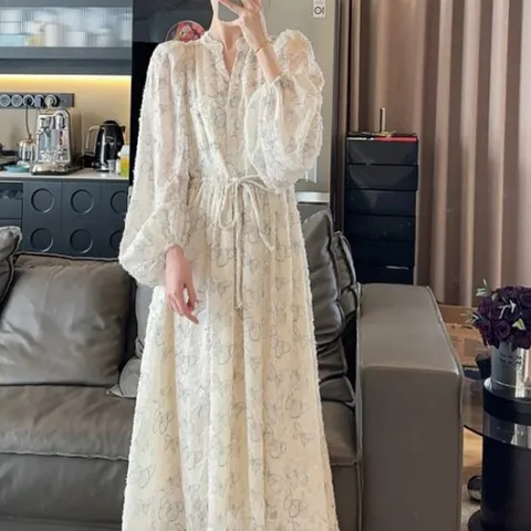 [아리엘스타일]우아한 페미닌룩 펄슬리롱원피스