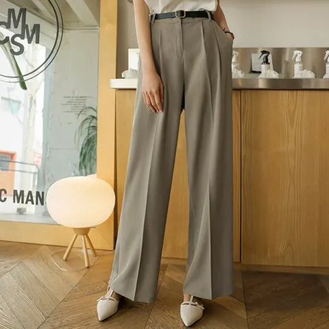 [저스트원] 구김없는 핀턱 와이드슬랙스(숏/롱)