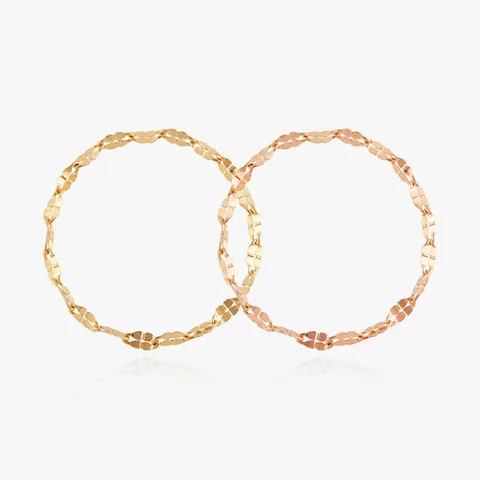 [엘렌쥬얼리] 18K 네잎 클로버 체인 금 반지