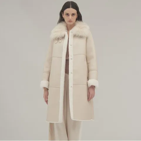 [SIINVII]리얼 폭스퍼 롱 무스탕 코트_KSCT240401