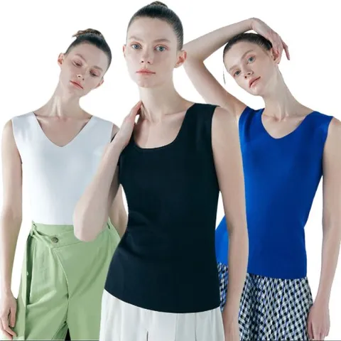 ELFREN 여성 슬리브리스 투웨이 니트 탑 3종