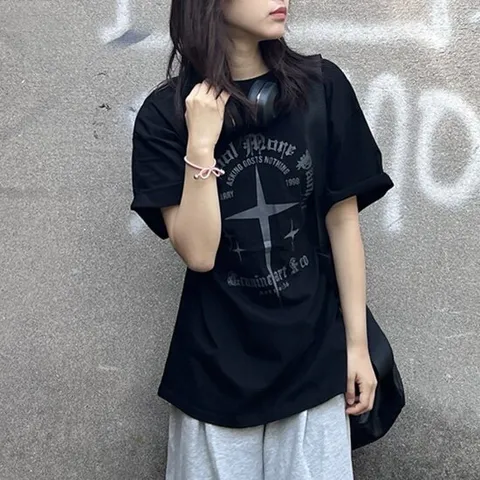 여성 모르간 반팔 티셔츠 여자 여름 반팔티 루즈핏 빅사이즈 롱