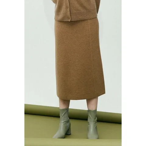 [유닛][캐시미어 100%] 캐시미어 에이라인 니트 스커트 [UFI4-KB