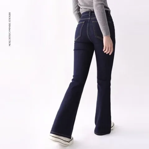 [헤이올리](55~88) 베이직 데님스판 생지청 슬림 부츠컷 팬츠 PH3018