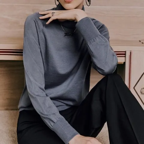 [소재올킬][르포엠]벨리오 이태리 메리노울100 터틀넥 니트