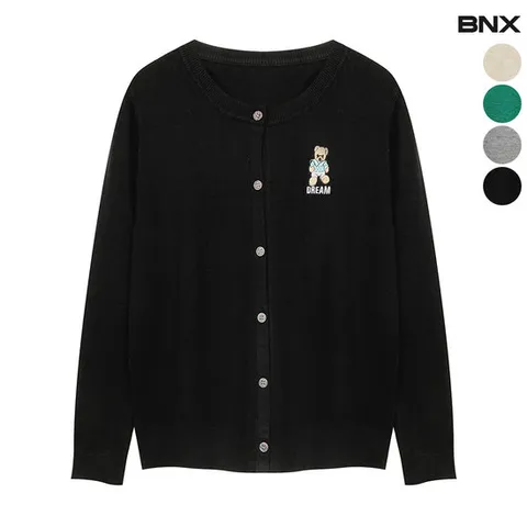 [BNX] 여성 드림 베어 라운드넥 가디건