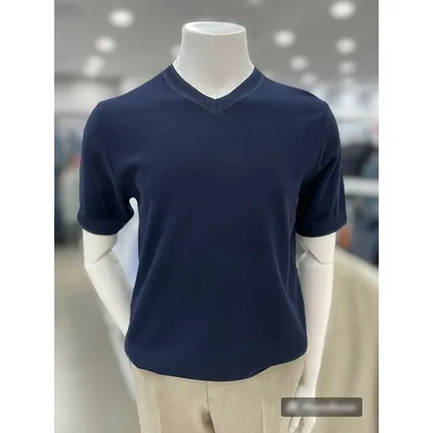 [트루젠]남자 쿨 워셔블 브이넥 V넥 여름 반팔 니트 티셔츠 2컬