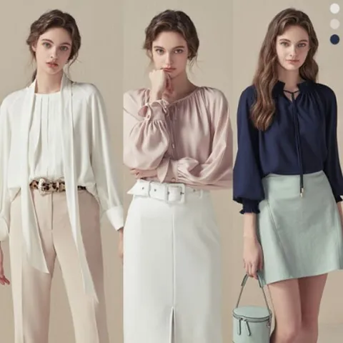 메르에 사틴 블라우스1종 ML-BA01