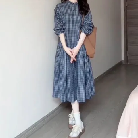 [아리엘스타일]빈티지룩 가을체크원피스 스칼린체크원피스