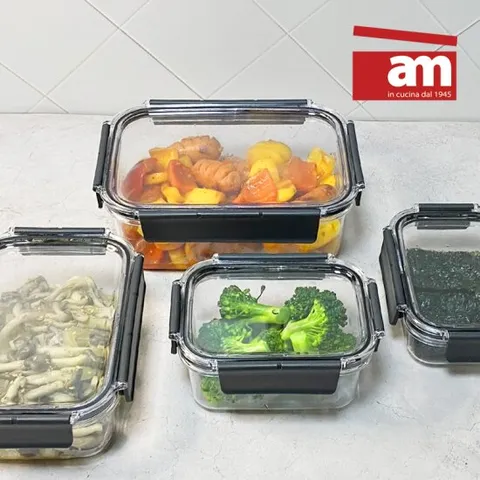 [2개세트] am 트라이탄 밀폐용기 1700ml 트라이탄 투명뚜껑