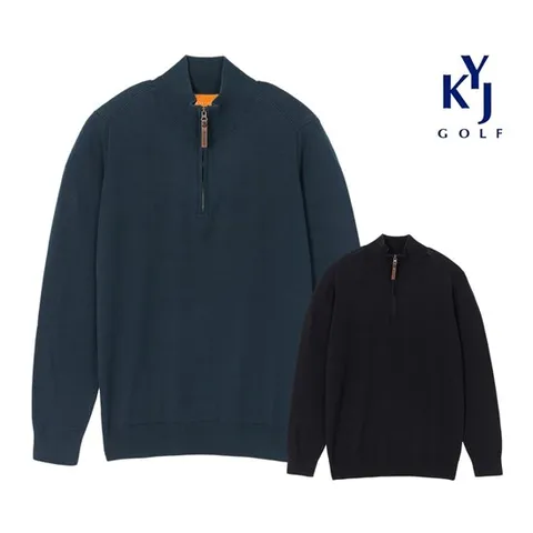 (GS) 김영주골프 KYJ 남성 반집업 긴팔 니트 셔츠 K341KT301