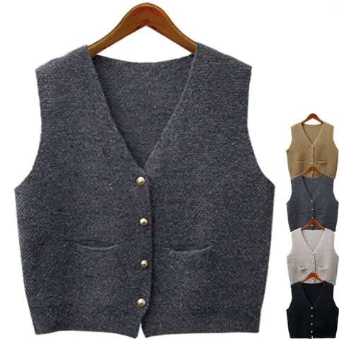 4컬러/여성니트조끼/보카시/미시/정장/오피스룩/베스트/가디건