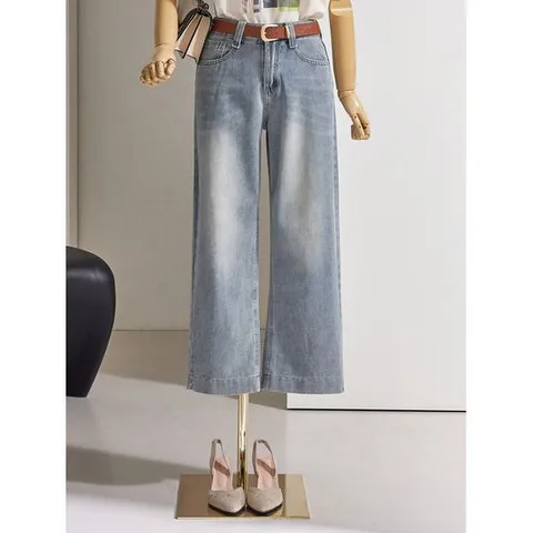 [커스텀에이블]워싱 크롭 데님 와이드 팬츠_C2410DP022C