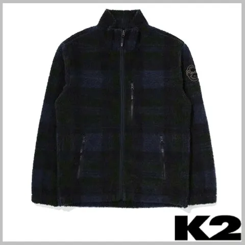 K2 남성 가을 간절기 비숑 체크 패턴 플리스 자켓 KMU23160N4