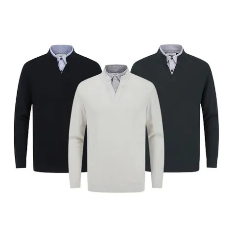 [에디션앤드지]가을/겨울 신상 3종 고급 셔츠레이어드 스웨터 니트 NEE4EV1602 GB7777