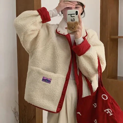 [어썸][단독특가] 뽀글이 양털 후리스 리버시블 점퍼