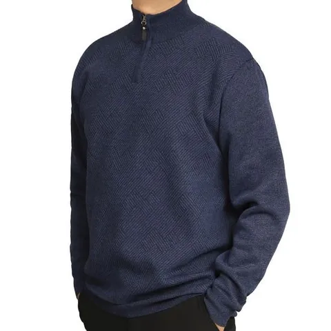 [아재나라]BFTD1628 겨울 남성 보아털 안감 하이넥 반집업 니트