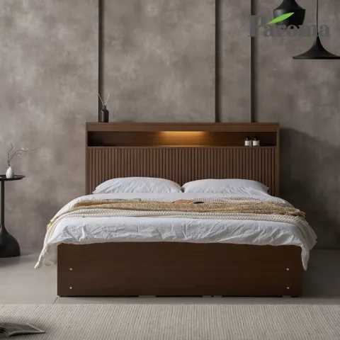 파로마 루시아 LED 템바보드 서랍형 퀸사이즈 수납 침대 Q