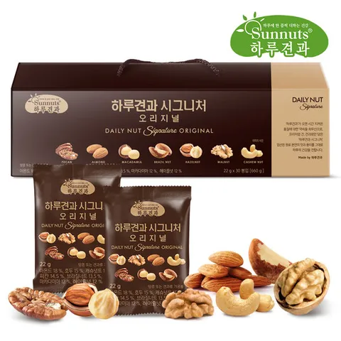 (5+1) 하루견과 순수견과가득 시그니처오리지널 22gx30입 선물세트