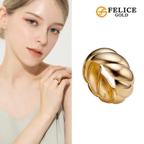 [신년행운특가] 펠리체골드 18K 크루아상 반지 (L)