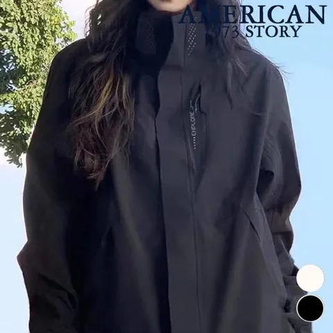 [아메리칸 스토리]간절기 바스락 바람막이 집업 점퍼_SLM-0225/남녀공용 봄가을 아우터 자외선차단 후