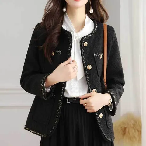 누델크[8253]-블랙 고급 센스 트위드 자켓