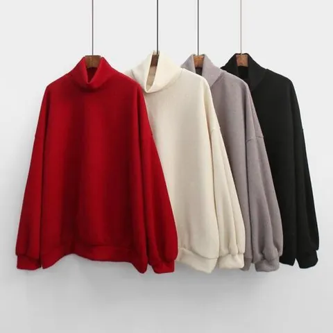 빅사이즈여성의류  E856L 루즈핏스판폴라티셔츠 IL 여자 큰옷