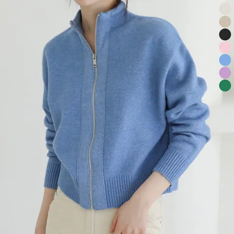 [바네사빈] 캐시미어 울 니트 집업 자켓 점퍼 가디건 v00862