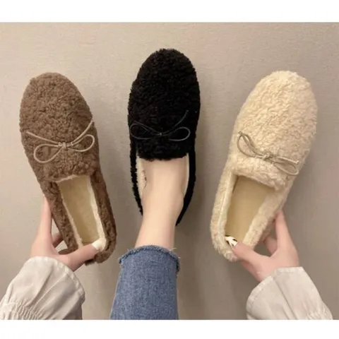 여성 겨울 털로퍼 3컬러 1P 뽀글이 단화 털신발 슈즈