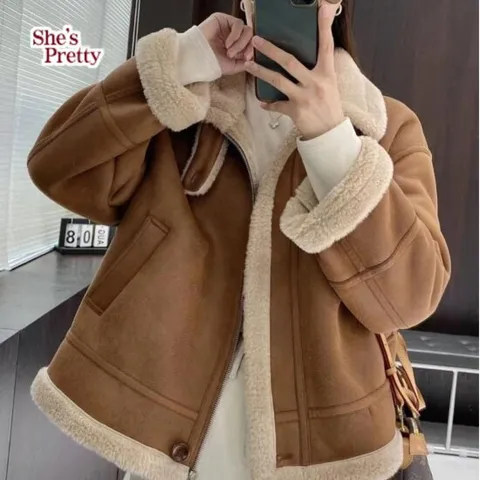 [쉬즈프리티] 쉬즈양털플러시무스탕