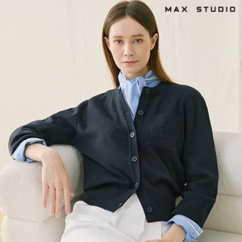 막스스튜디오 시그니처 엠블럼 자수 가디건 3종