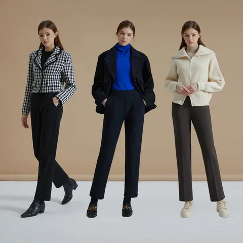 여성 고탄성 기모 본딩 슬랙스 3종세트(PNSW)