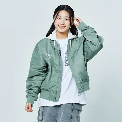 [소이] 여자 봄이월 카키크롭항공점퍼(25S0152)