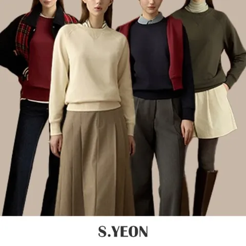 에스연 에센셜 기모 스웻 셔츠 4종