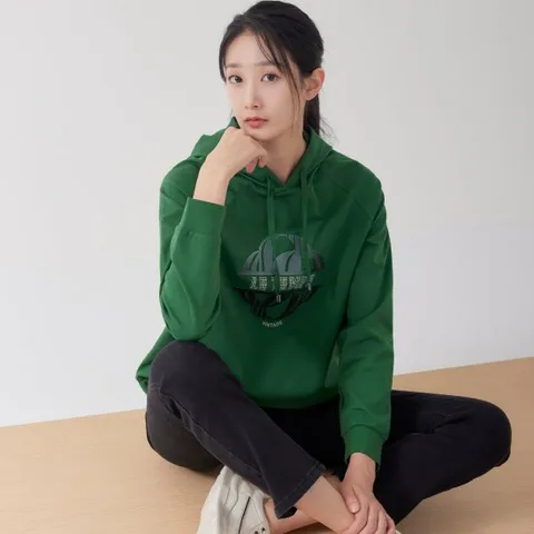 [지센] (2컬러) 원포인트 후드 긴팔 티셔츠 LCTSO922