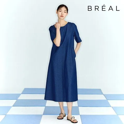 브리엘 반팔 데님 원피스 2종[런칭 가격 79,900원]