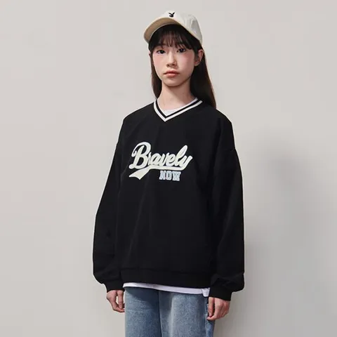 [에꼴리에] 여자 봄이월 브이넥 나일론 맨투맨티(25A1454)