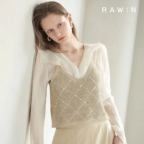 로우앤 스팽글 니트 뷔스티에 1종