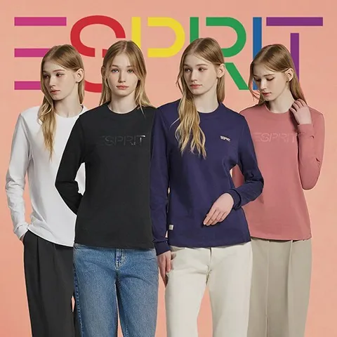 에스프리 ESPRIT 여성 코튼100 긴팔 티셔츠 4종 세트