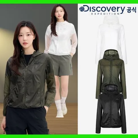 디스커버리 25SS 여름 여성 초경량 립스탑 바람막이 자켓 DWWJ7D053-JDGS
