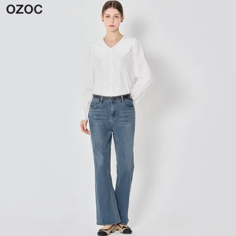 오조크 세미 부츠컷 데님 팬츠