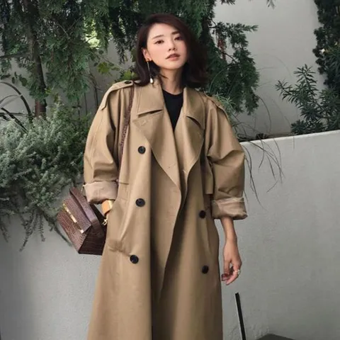 2컬러 트렌치코트 캐주얼 롱자켓 루즈핏 가을 가을아우터