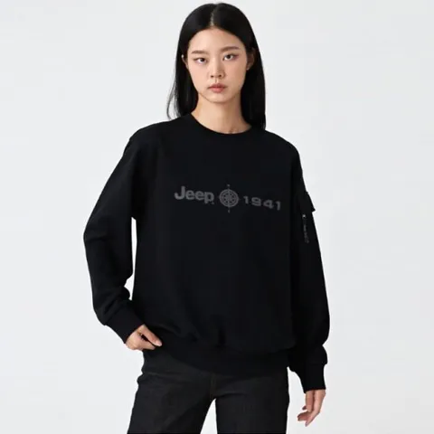 [지프]남여공용 소매 프린트 흘림 프린트 맨투맨 (JN3TSU863)