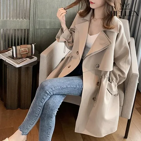 헬렌 봄 가을 간절기 여성 트렌치 숏 하프 바바리 테일러드자켓 S-218