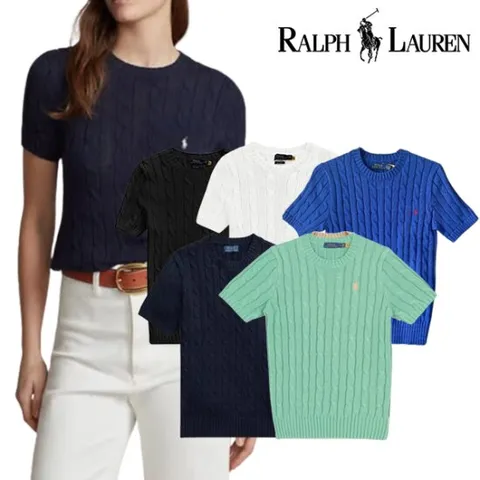 폴로 랄프로렌 여성 라운드 반팔니트