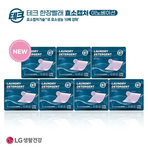 [테크] 한장빨래 효소캡처 라벤더(15매) * 7팩