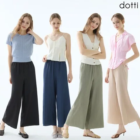 도티 크링클 텍스쳐 와이드 썸머팬츠 여성 4종