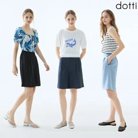 도티 린넨블렌디드 버뮤다 팬츠 여성 3종