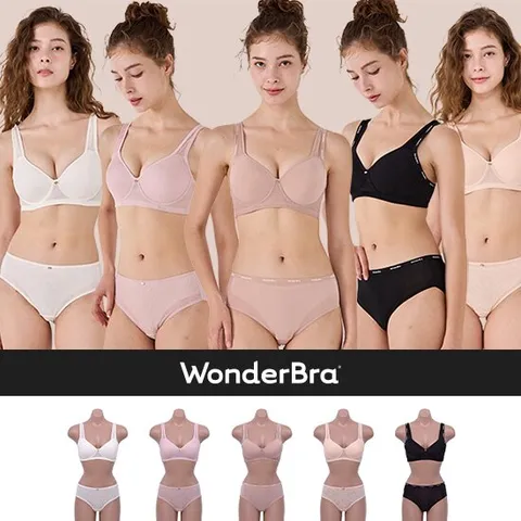 [3만원 세일]원더브라 누드앤누드 스킨패키지 브라팬티 5세트